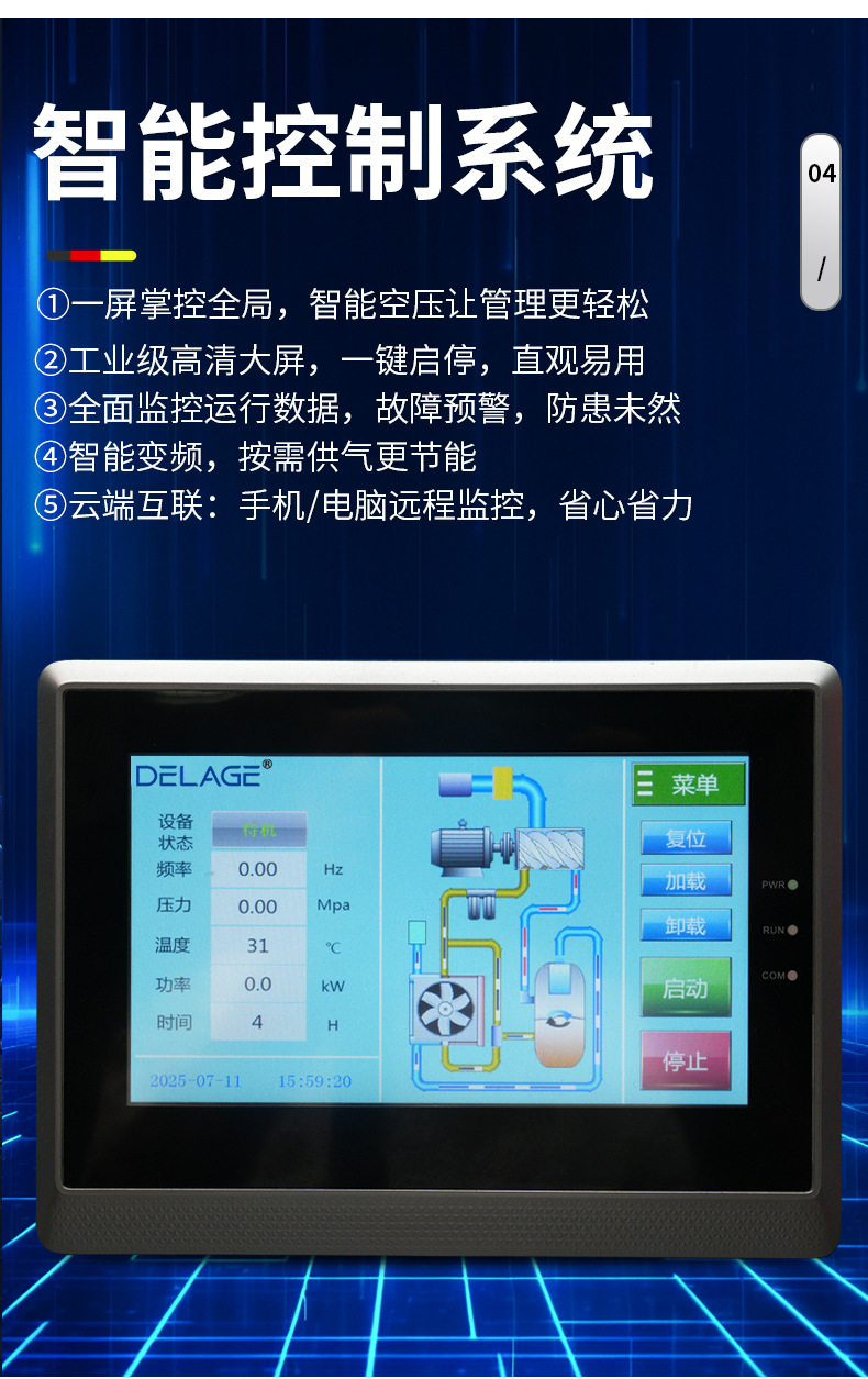 [Energy-Saving Expert] Draggo Variable Frequency Screw Air Compressor with First-Level Energy Efficiency Certification, Energy-Saving, Environmentally Friendly, and Cost-Reducing