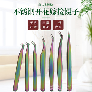 Planting grafting false eyelash flowering Tweezers Stainless Steel grafting eyelash curler creative fashion beauty eyelash tweezers