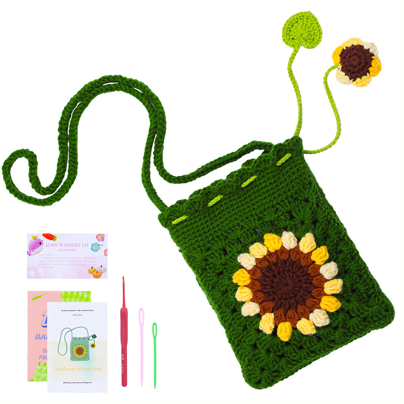 가을 향기로운 녹색 혼합 색상 해바라기 가방