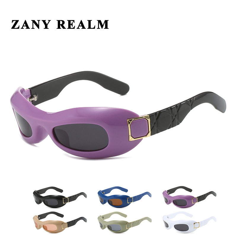 Gafas de sol polarizadas deportivas de ciclismo de moda transfronterizas europeas y americanas personalidad Gafas de sol a prueba de polvo con montura ovalada Y2K sunglasse