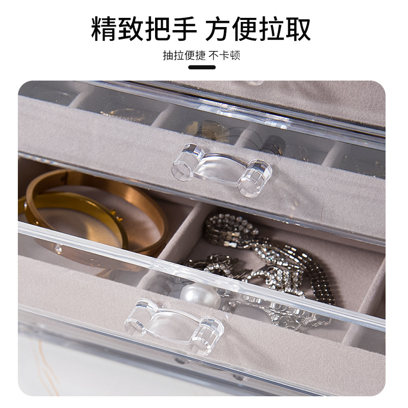 Caja de almacenamiento de joyas pendientes anti-oxidante collar acrílico de lana de alta calidad caja de joyas exquisitas artefactos