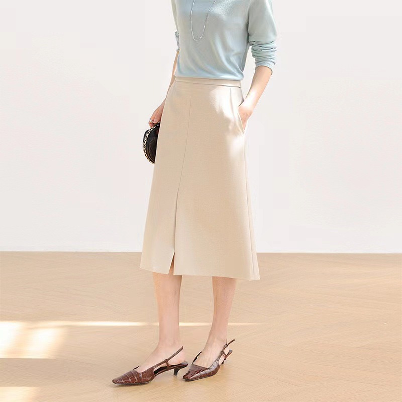Professional retro elegant autumn skirt, high waist, western style