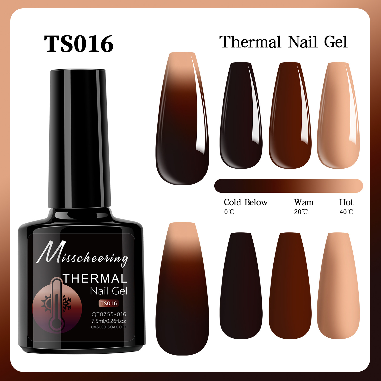 Esmalte de uñas de gel con efecto aurora que cambia con la temperatura, gel de diamante opal, gel de fototerapia de tres etapas que cambia con la temperatura, juego al por mayor.
