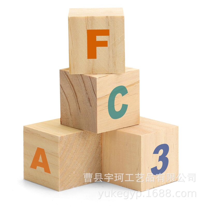 Wooden Square Building Blocks Unfinished Wooden Blocks Can Be DIY Projects Painting Assembled Building Blocks Kidsren's Toys Pine Wood Fast