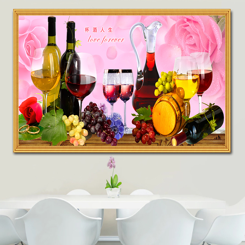 Restaurant Self-adhesive Simulation Fake Frame Painting Bedroom Bedside Sticker Modern Decorative Painting Self-adhesive High-definition Wall Mural