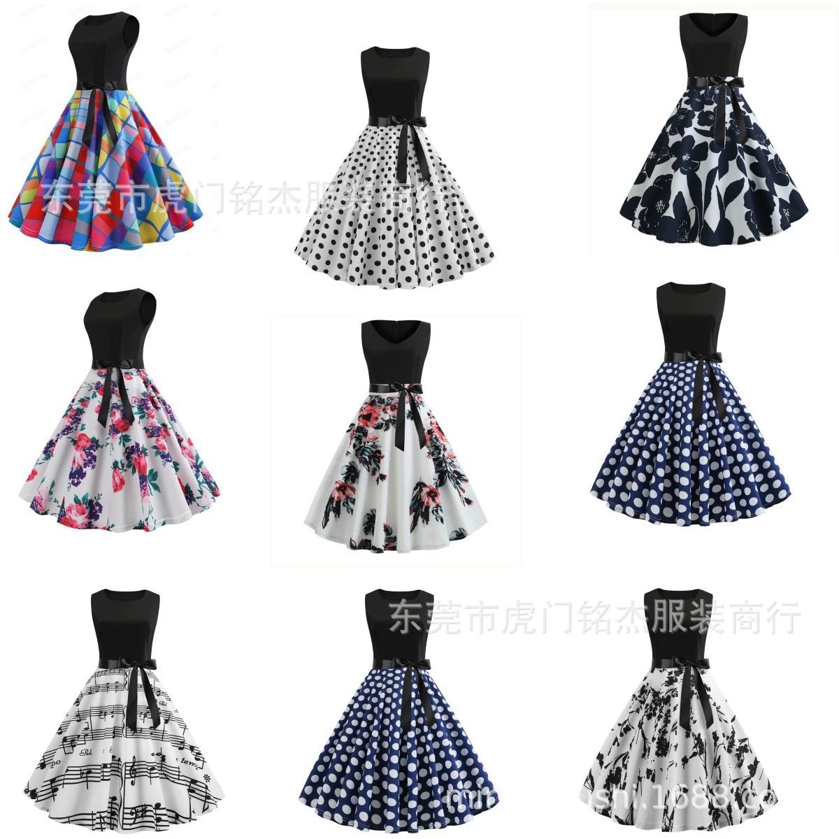 2023 летняя Горячая Распродажа Новая безрукавка музыкальная нота в горошек Цветочная серия 3D-печать большое качели платье