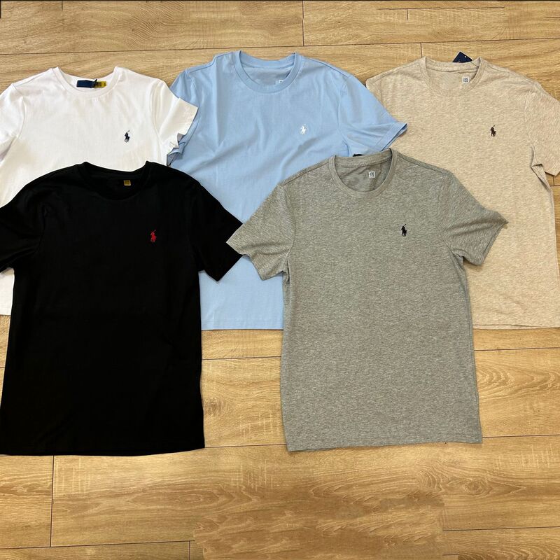 RL Raff high quality/Original Single Classic Pony Embroidery Mark Round Neck Short Sleeve Men's and Women's Top Casual New T-Shirt