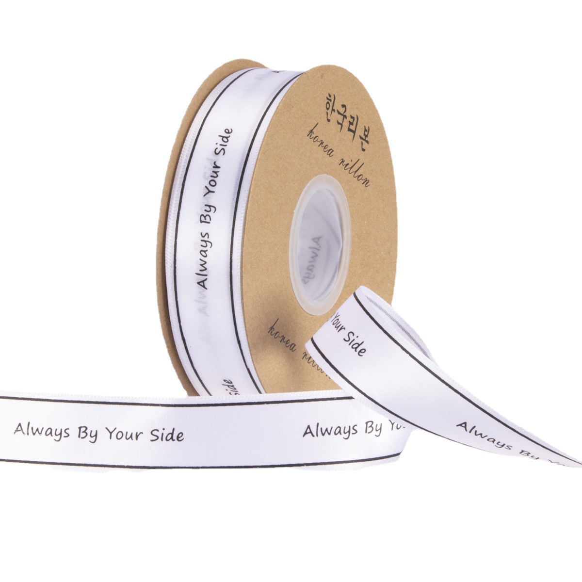 2.5cm Assorted Floral Print Satin Ribbon Always Packaging Gift Cake Letter Print Embroidery Satin Ribbon Polyester