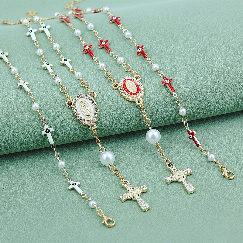 Amazon AliExpress original evil eye cross bracelet Virgin Mary bracelet baptism prayer bracelet