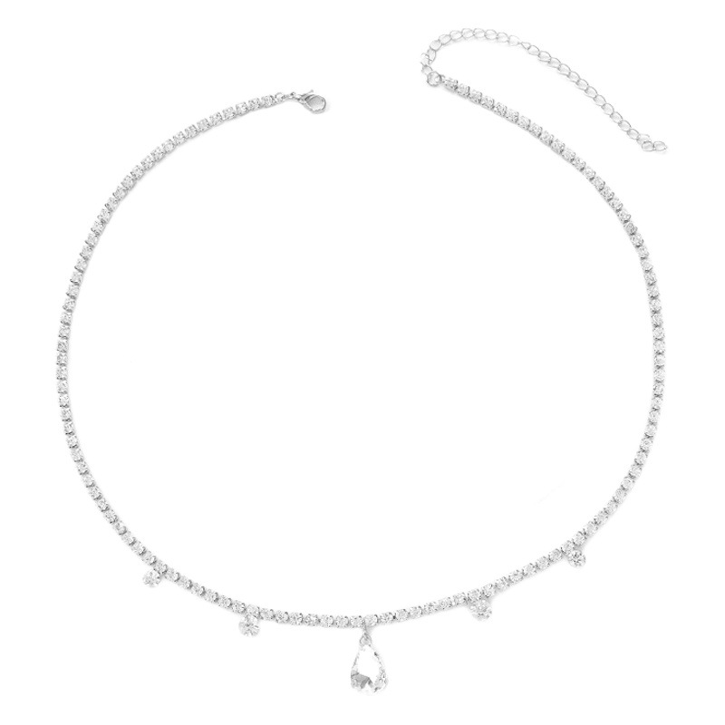 Sparkling Water Drop Bridal Headpiece Chain Bohemian Style Rhinestone Forehead Chain Hair Accessory for Women Cross-Border Wholesale Tassel
