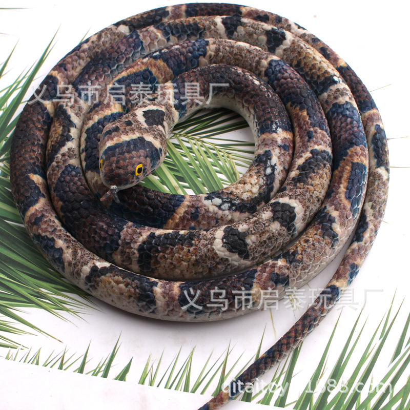 Simulated Rubber Snake 120cm Prank Scare Toy Creative Children's Toy Soft Rubber Fake Snake Animal Model