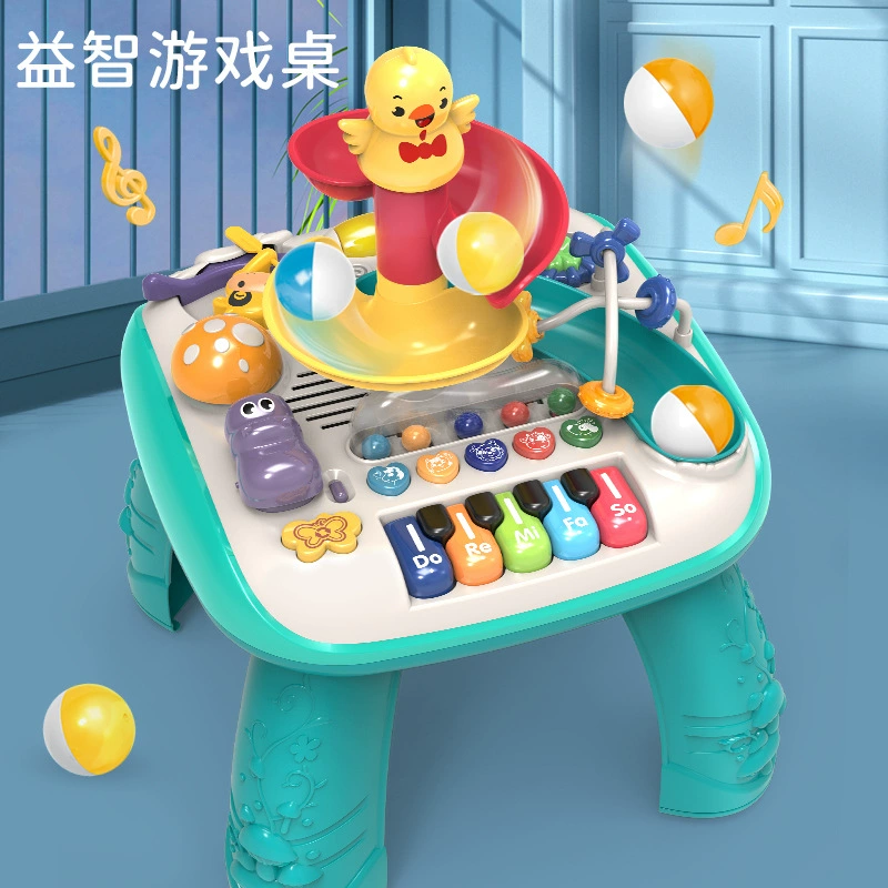 协成 Turn the ball rolling music multi -function game table puzzle enlightenment learning table baby game toy station