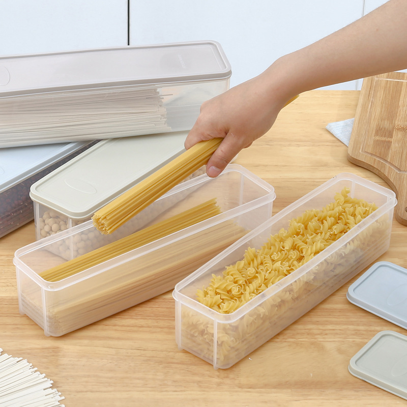 麺収納ボックス長方形プラスチック冷蔵庫キッチン食品グレードの密封ボックス蓋付き鮮度保持ボックスシリアルヌードルボックス|undefined