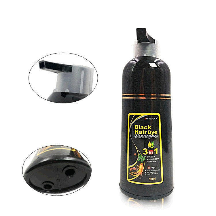 Mido al por mayor transfronterizo, un champú de tinte para el cabello negro, un lavado, blanco a negro, planta fina, crema para el cabello de burbujas