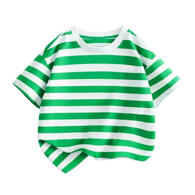 Children's solid T-shirt for men and women, with short sleeve, city style, children's clothing