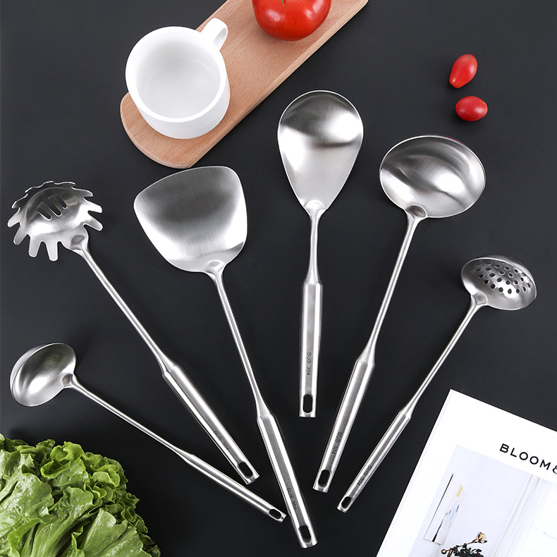 Round tube hollow handle frying spatula