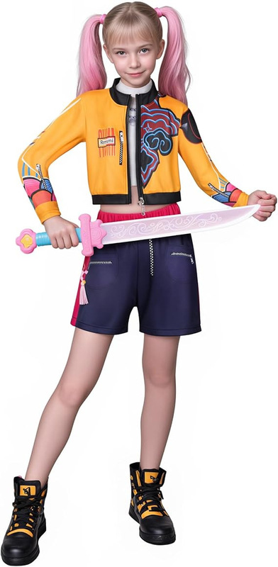 跨境欧美新款女孩恶魔猎人流行歌手万圣节服装装扮舞台套装服装|undefined