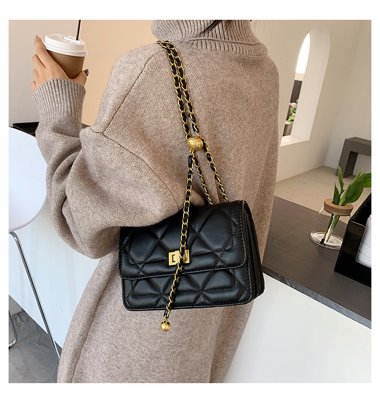 High quality, bags this year, 2024 new trendy and trendy, niche design, ins chain black crossbody bag for women_voghion.com