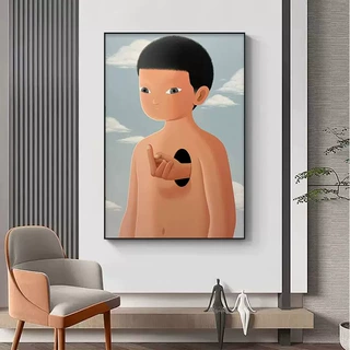 贡坎gongkan潮流装饰画趣味小众艺术恶搞挂画卧室玄关直播间壁画