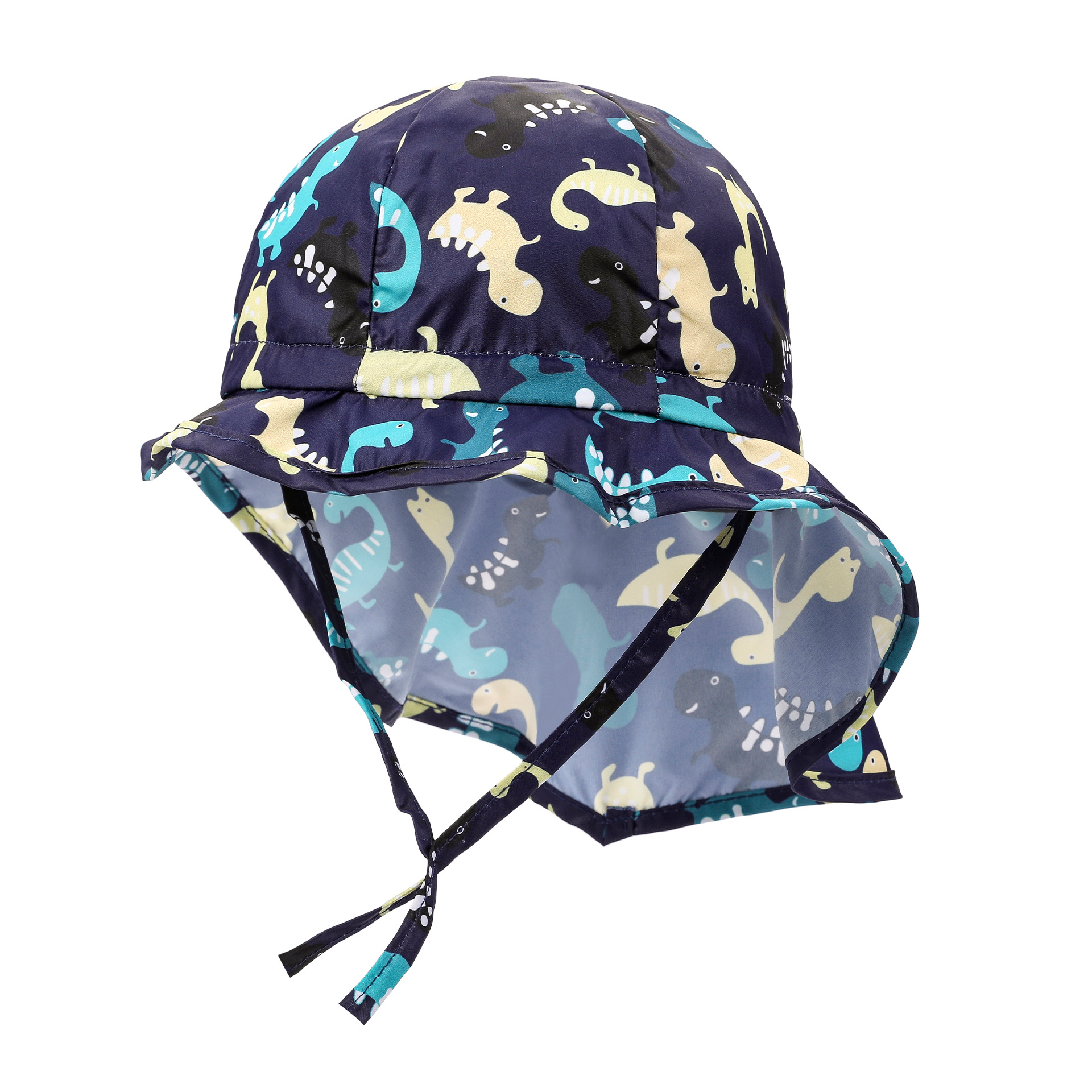 네이비 블루 공룡 러플 숄 모자