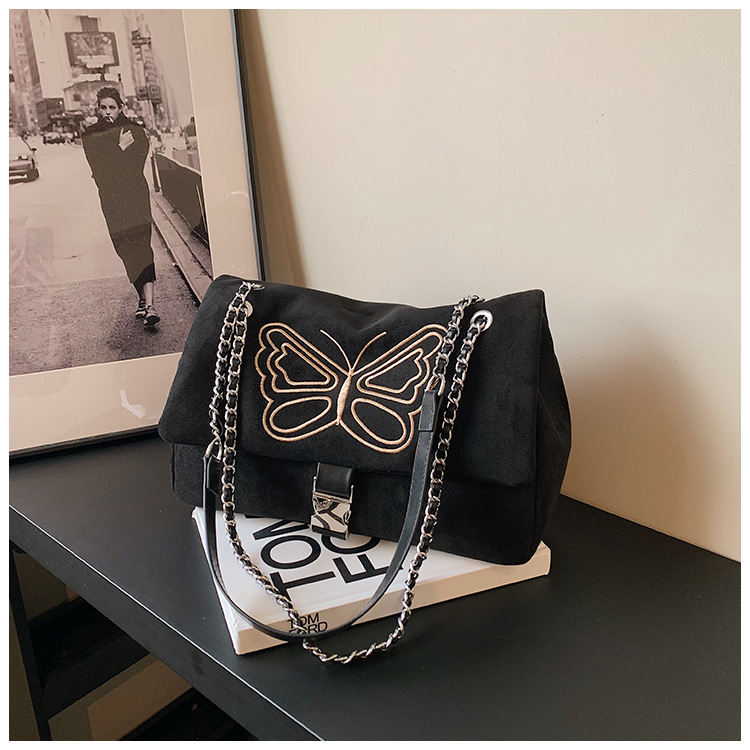 Nuova borsa a tracolla con catena monospalla di grande capacità, borsa da donna, borsa a tracolla con farfalla ricamata, borsa Maillard_voghion.com