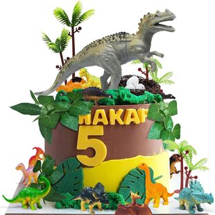 New Hot Sale Dinosaur Birthday Cake Decoration suit Dinosaur Theme Coconut Tree Birthday Cake Decoration suit