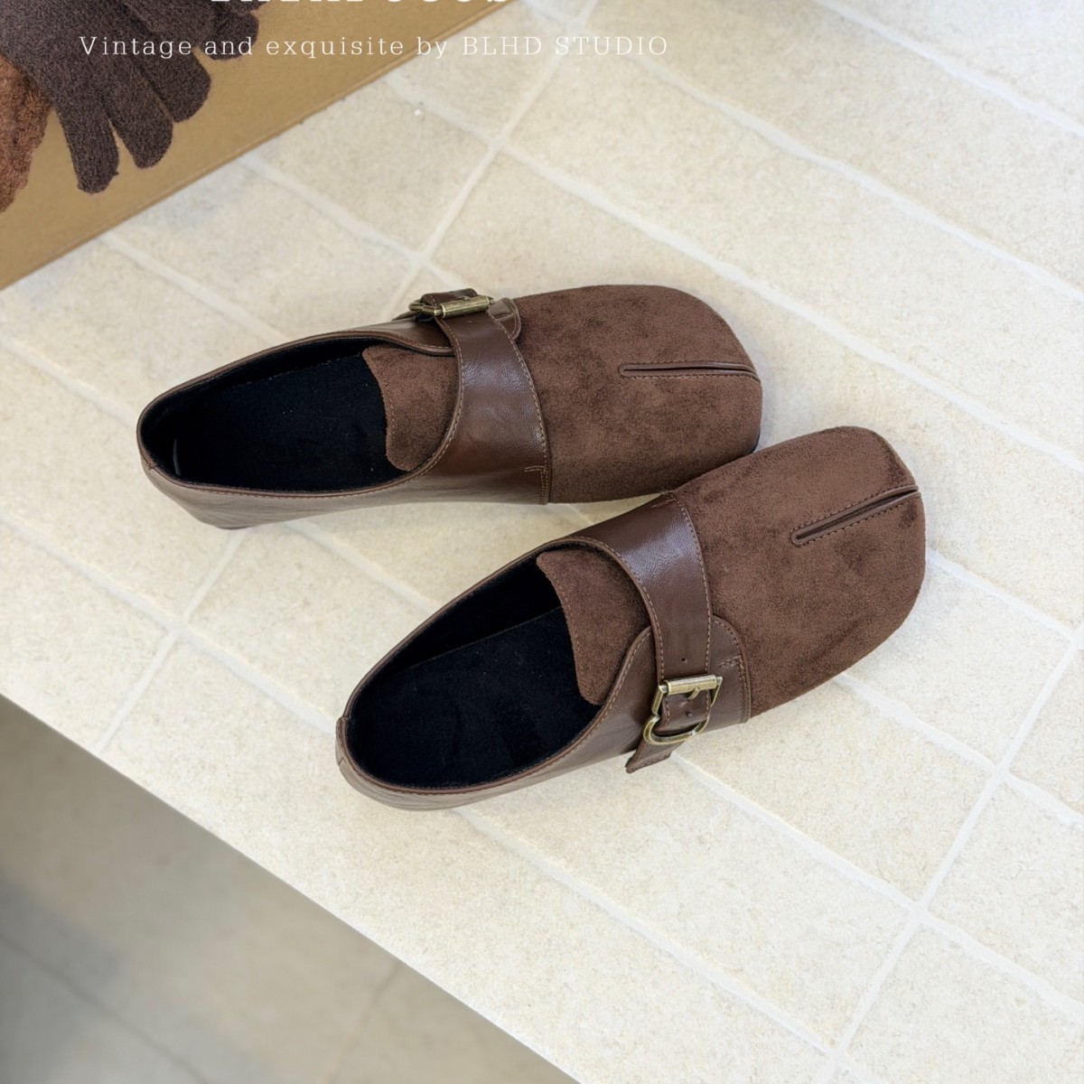Retro Matte Suede For Women, 2025 Autumn New Versatile Soft Sole Fleece-Lined Flat Mary Jane Shoes_vogvips.com