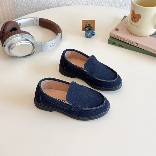 Children's casual leather shoes, summer new style, boys 'retro simple all-match skate shoes, girls' wedge platform sole leather shoes