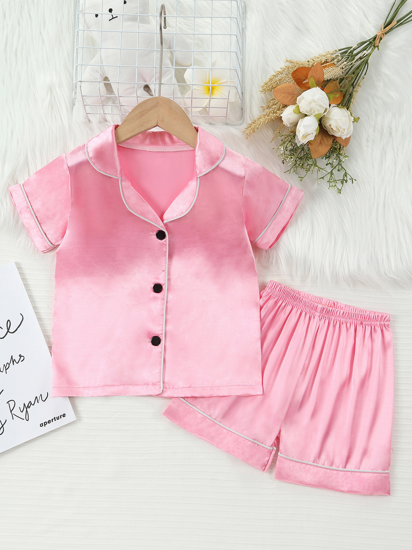 Barn pyjamas set med cartoon tryck kortärmad sommarkläder_voghion.com