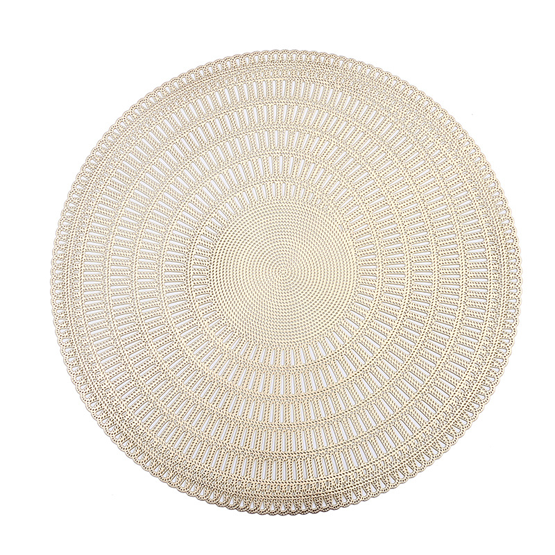 Transfronterizo Amazon francés romántico redondo mantel de PVC creativo hueco de alta gama ligero cojín de aislamiento térmico de restaurante de lujo