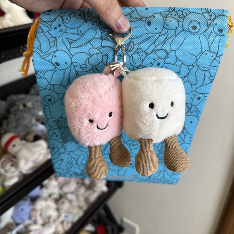 趣味jelly平替款挂件牛角包球类钥匙扣包包装饰毛绒玩具礼物批发|undefined