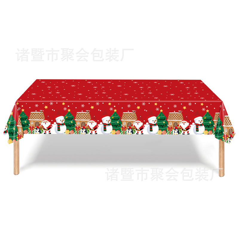现货圣诞节派对用品姜饼人一次性桌布pe绿毛怪格林奇雪人装饰批发|undefined