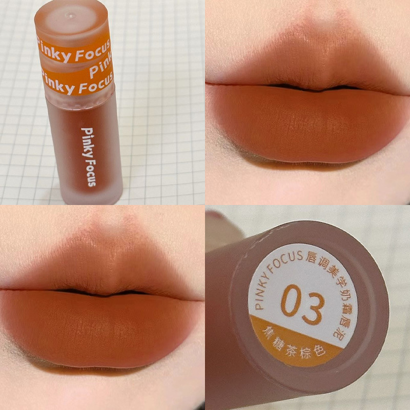 PinkyFocus粉雾哑光奶霜唇泥26色唇釉丝绒显色持久口红跨境唇彩女|undefined