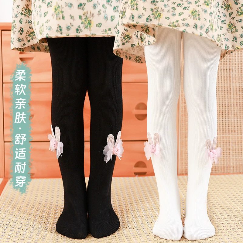 Spring autumn rabbit, children's knitted tights, cute accessory, leggings