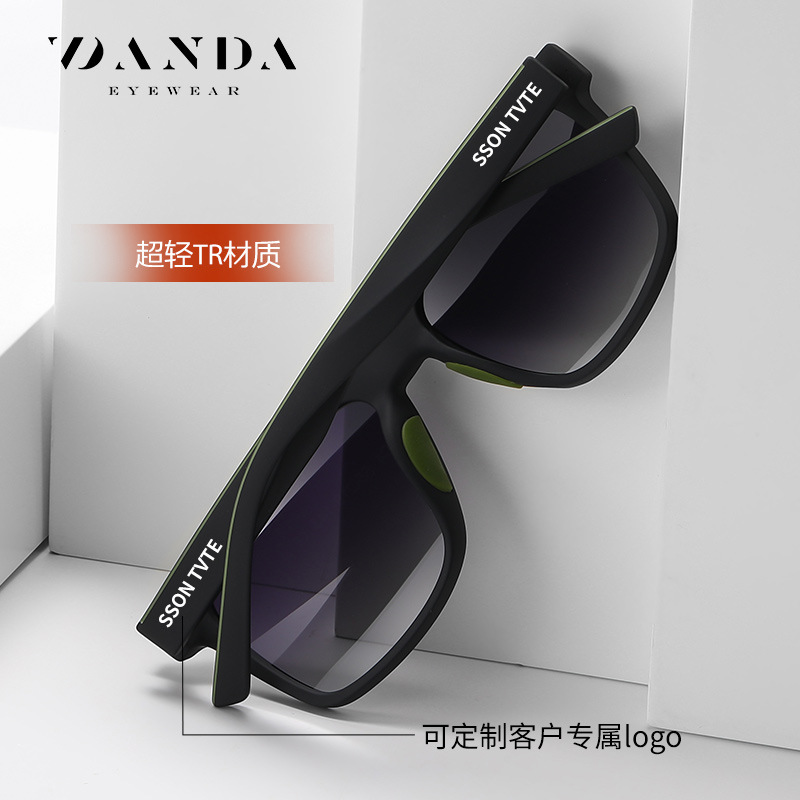 Nueva lente polarizada para hombre TR S11103 Gafas de sol de caja cuadrada de goma antideslizante de moda Gafas de sol de conducción al aire libre