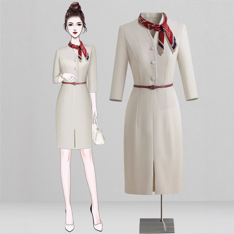 Professional dress Women's Spring New Temperament Slim Fit Shopping Mall Guide Medical Beauty Tooling Beauty Salon Jewelry Store Work Clothes