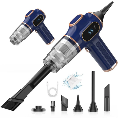 Tozsoranlar Wireless Portable Large Suction Vacuum - 500g-blowing-and-sucking-one-core-blue-digital-display-3000mah