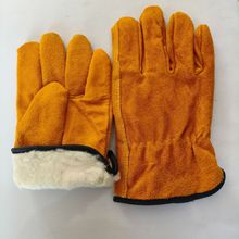 冬季牛皮加棉电焊手套耐高温防烫柔软耐磨劳保电焊工加绒保暖防寒