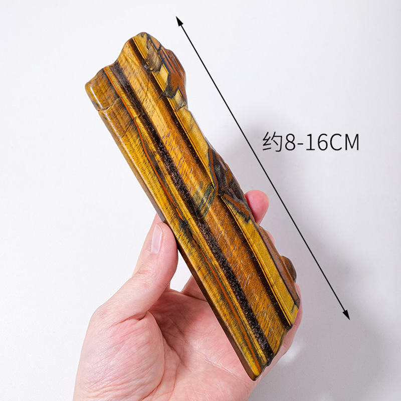 Piedra de ojo de tigre de cristal natural piedra cruda rebanada mineral espécimen pulido no-materia tarjeta hecha a mano rebanada decoración placa decorativa