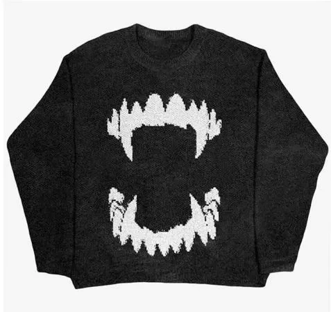 Демисезонный вязаный свитер, oversize, круглый ворот