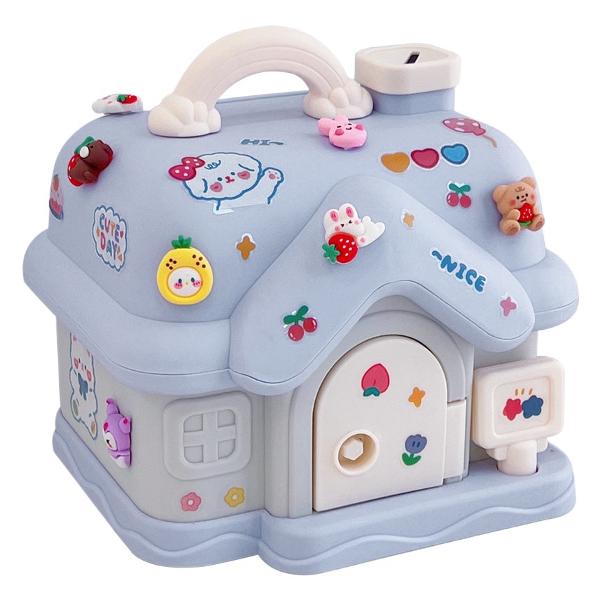 Los niños y las niñas de la alcancía de la casa pequeña creativa solo pueden ingresar a la alcancía Internet celebridad estudiante caja de dinero resistente a la caída con cerradura