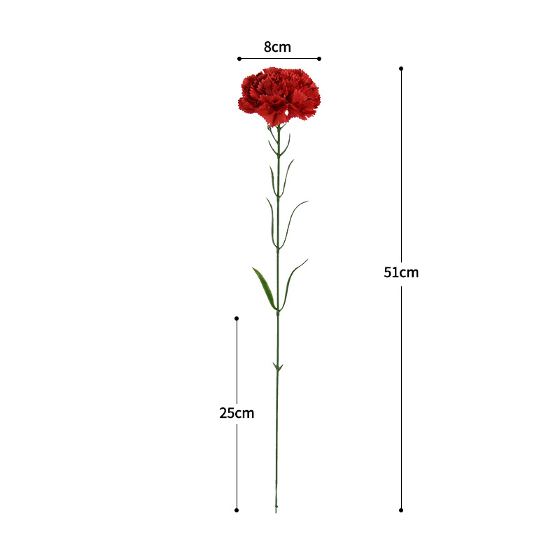 Clavel Artificial de Una Sola Rama de 8 cm de Seda para Bodas y Decoración del Hogar