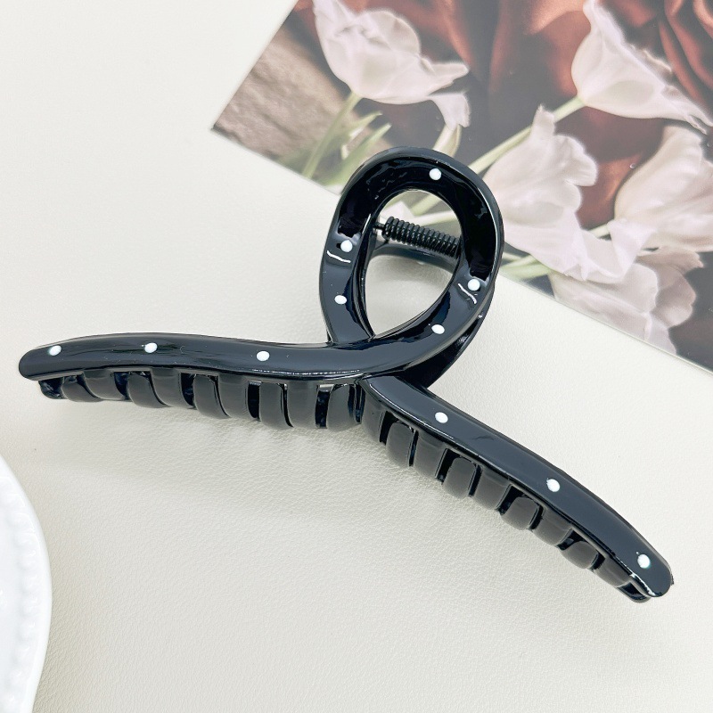 Clip de punto de onda blanco lindo japonés, moda, horquilla grande, horquilla de todo fósforo, pinza de tiburón para niña, accesorios para el cabello