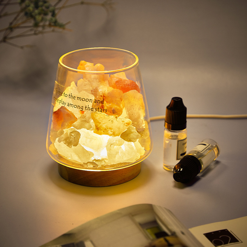 Himalayan Salt Lamp Aroma Lamp Ore Crystal Salt Stone Night Lamp Bedroom Table Lamp Girl Bedside Lamp Atmosphere Lamp