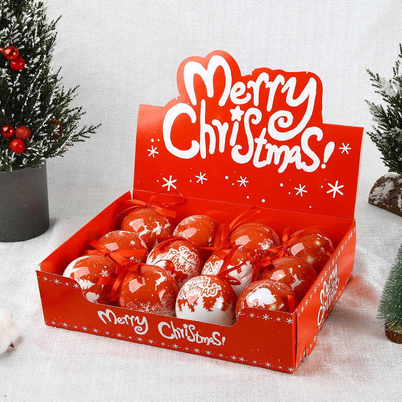 クリスマスツリーペンダントクリスマスデコレーションボールレトロスタイルスノーフレーク紙ステッカーフォームボールメモリーボールクリスマスツリーハンギングボールラウンドボール|undefined