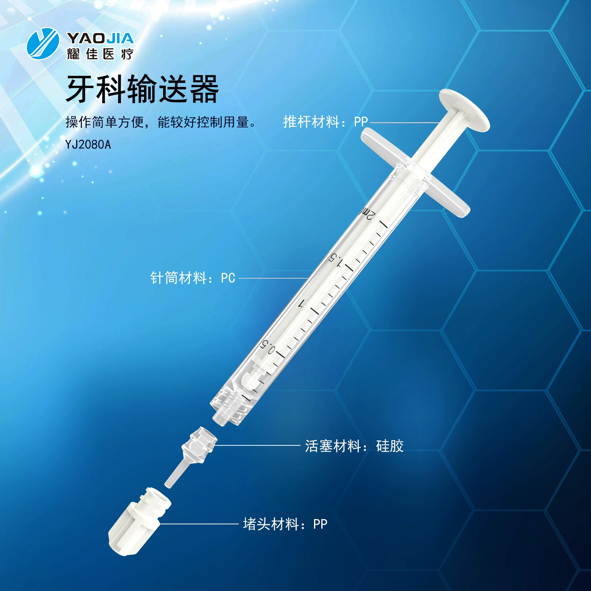 2 мл одноразовый шприц-толкатель с интерфейсом Luer, прямые поставки с завода, приветствуем заводскую проверку