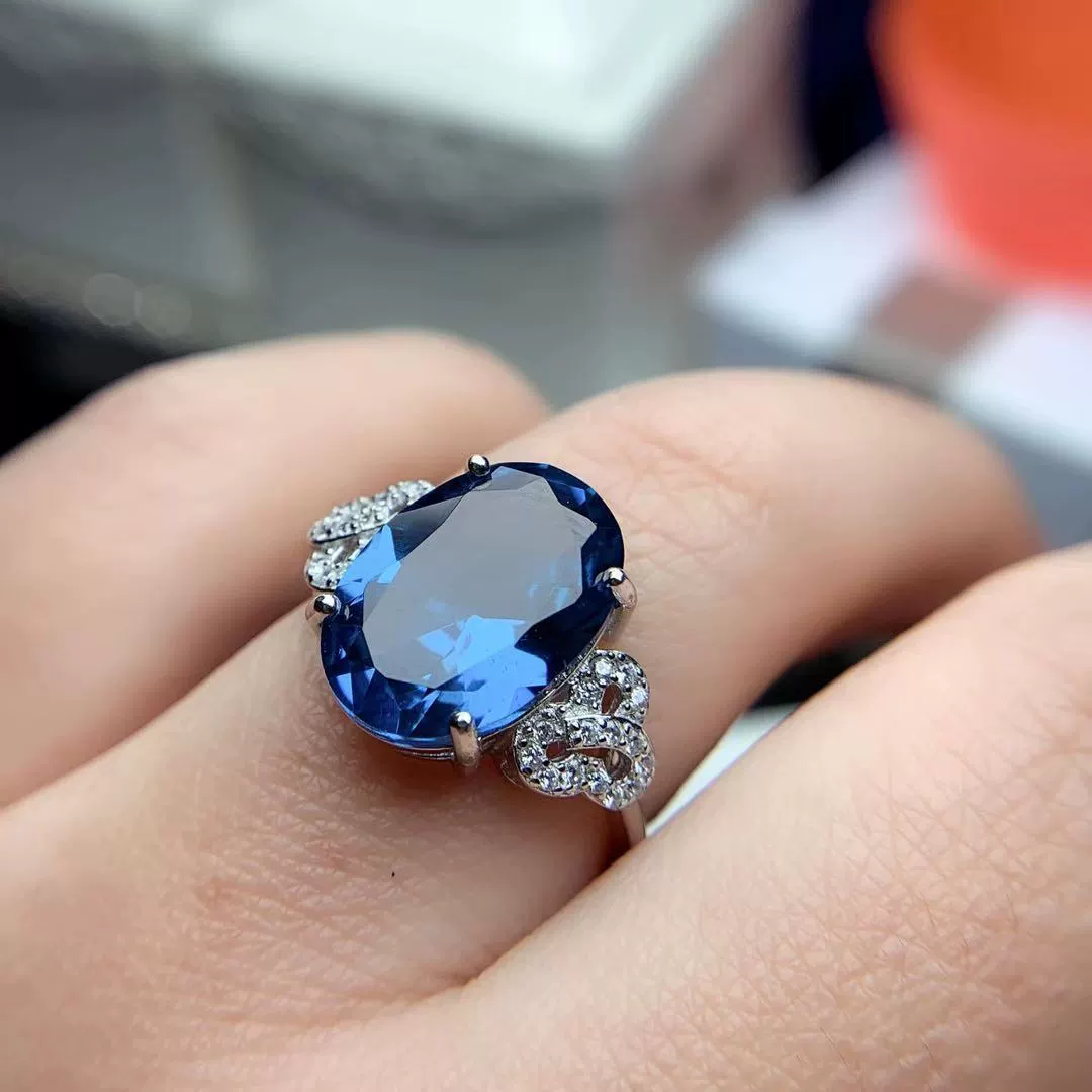 Ring, design stone inlay, accessory, silver 925 sample, Birthday gift