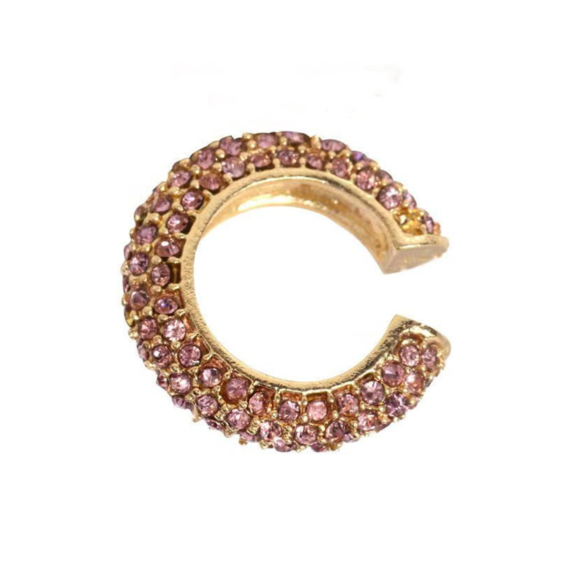 Fashion C Shape Diamond Alloy Artificial Gemstones Earrings display picture 5
