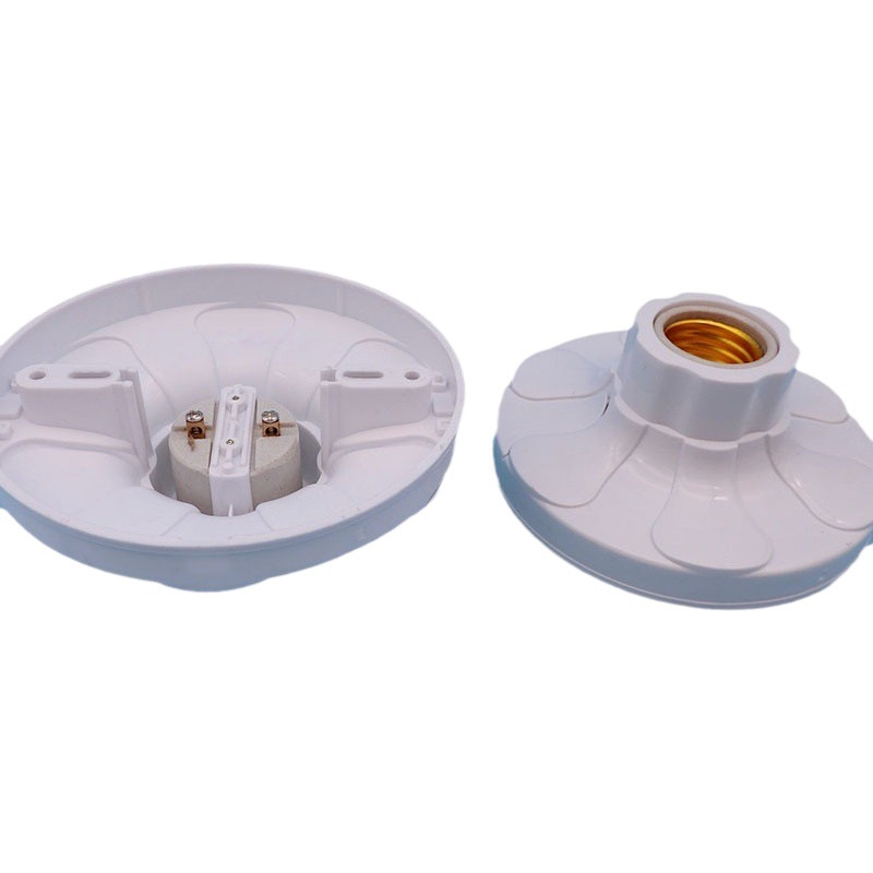 Yu Lixing plástico 118 gran ciruela E27 con porcelana soporte de la lámpara plana engrosada de techo retardante de llama soporte de la lámpara plana titular de la lámpara