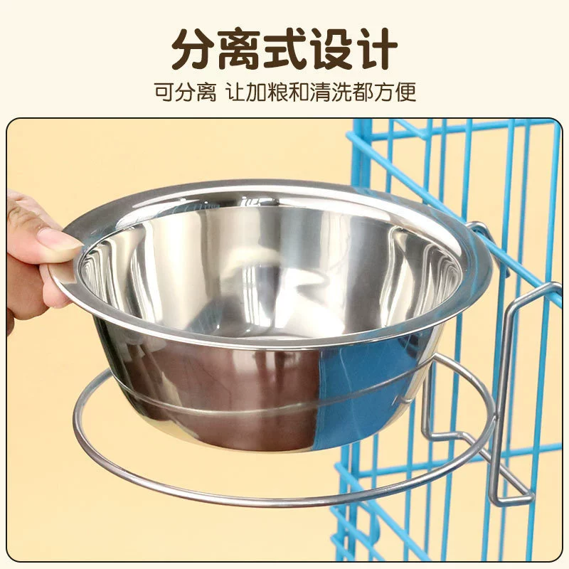 Подвесная клетка, миска для собаки, миска для корма для собак, одна миска из нержавеющей стали, поилка для кошек и собак, миска для корма для домашних животных, миска для кошек, миска для домашних животных с подставкой